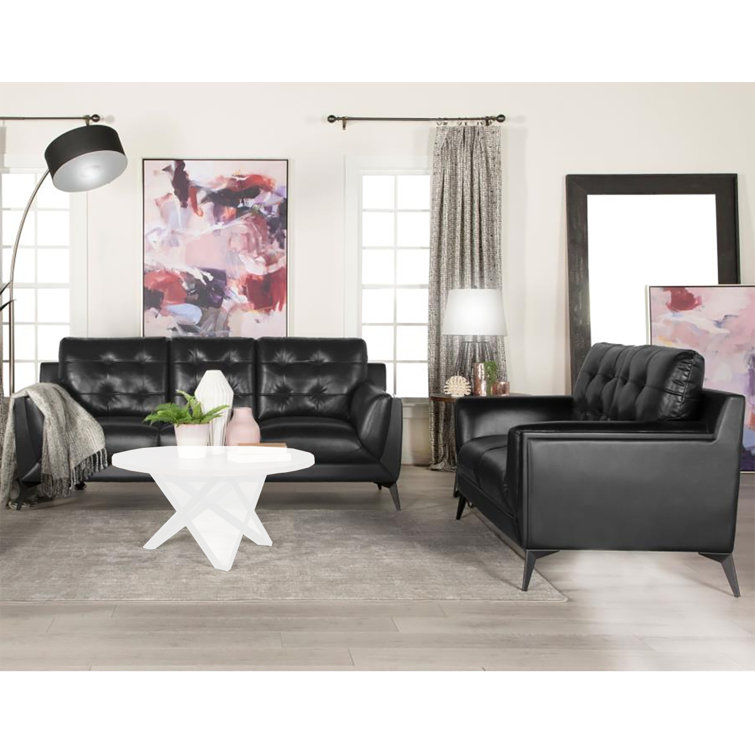 2 piece faux leather living room set